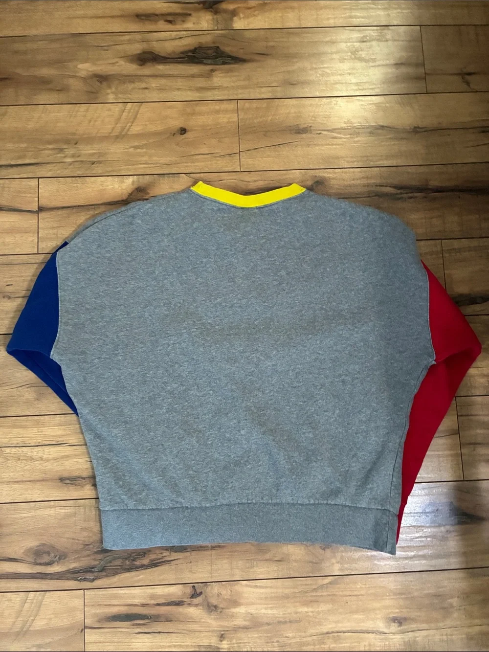 Nike Colorblock Crewneck Sweatshirt in Grey with Red & Blue Sleeves